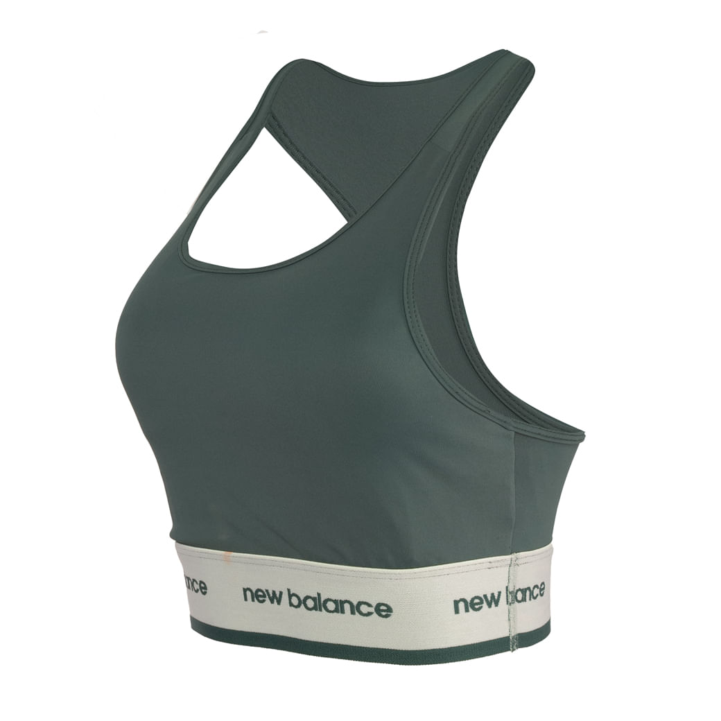 New Balance Top WB41048B-NWG F ESSENTIALS ACTI Verde Folha Poliamida -8-